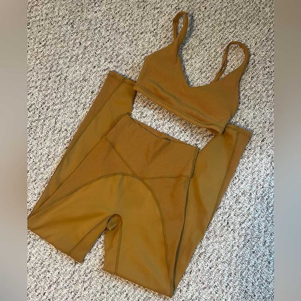 Aerie workout matching set, mustard yellow.
